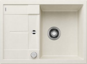 Blanco Metra 45 S Compact 527102 Enkele Keukenspoelbak Silgranit Zacht Wit Inclusief Draaiknopbediening Omkeerbaar Opbouw