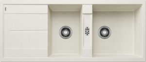 Blanco Metra 8 S 527120 Dubbele Keukenspoelbak Silgranit Zacht Wit Omkeerbaar Opbouw