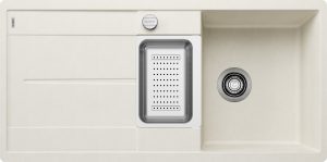 Blanco Metra 6 S-F 527118 Enkele Keukenspoelbak Silgranit Zacht Wit Inclusief Draaiknopbediening Omkeerbaar Vlakbouw Of Onderbouw