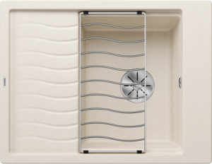 Blanco Elon 45 S 527067 Enkele Keukenspoelbak Silgranit Zacht Wit Inclusief Rooster Omkeerbaar Opbouw