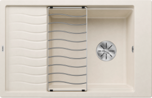 Blanco Elon XL 6 S 527069 Enkele Keukenspoelbak Silgranit Zacht Wit Inclusief Rooster Omkeerbaar Opbouw