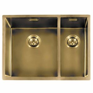 Lanesto Gold 311618GO Anderhalve Keukenspoelbak Urban 34 x 40 + 18 x 40 Onderbouw – Vlakbouw – Opbouw