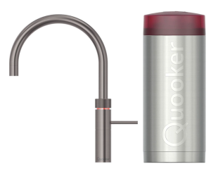 Quooker Fusion Round Gunmetal Met Combi+ Boiler 3 in 1 Kokend Water Keukenkraan Gun Metal 22+FRGME AANBIEDING!!