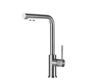 Lorreine Tweed-XX Eenhendel Keukenmengkraan Met Luxe Hendel Volledig RVS Met Uittrekbare Handdouche