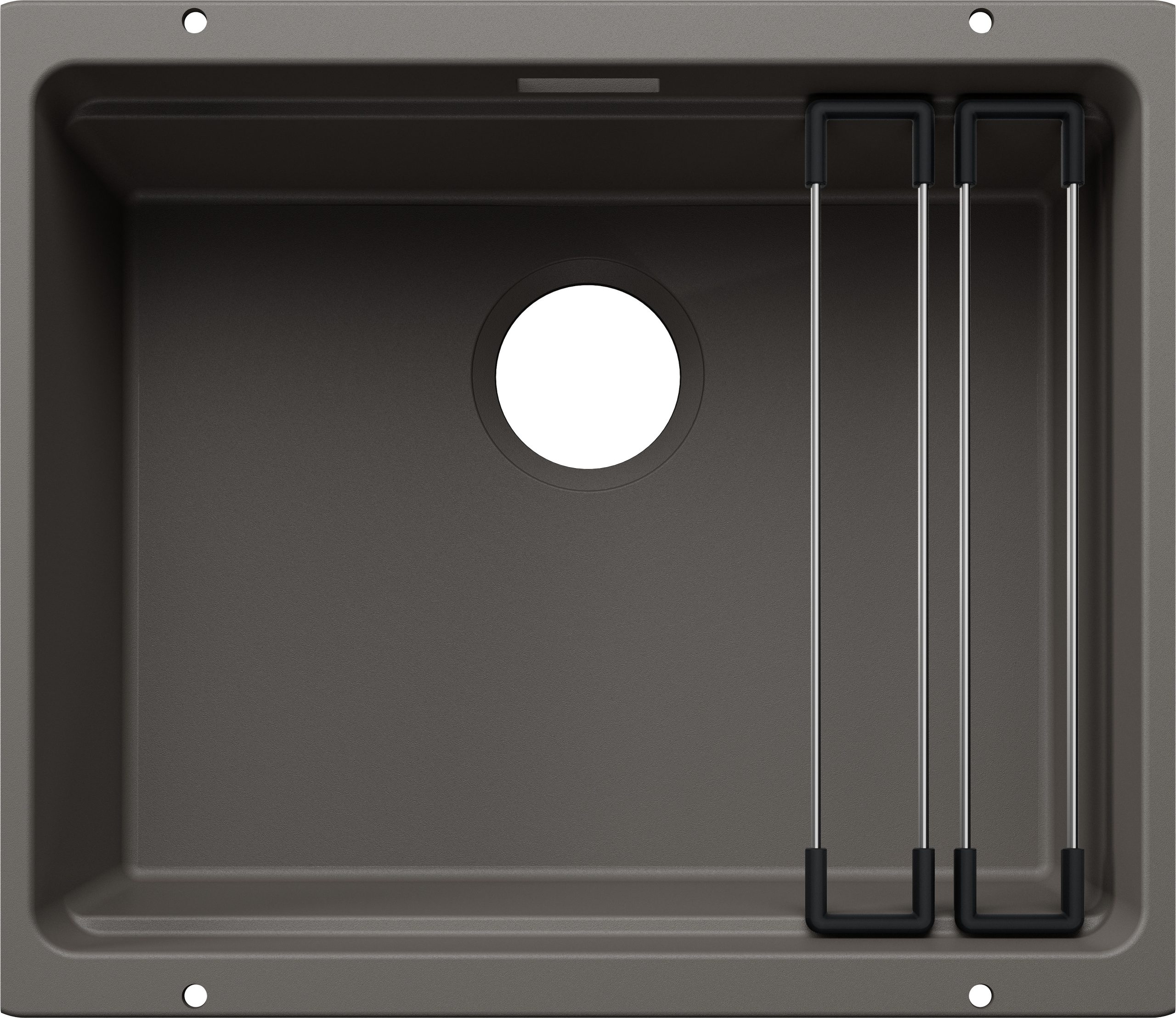 Blanco Etagon 500-U 527755 Keukenspoelbak Silgranit Vulkaangrijs Inclusief Rails Speciaal Voor Gekleurde Componenten Onderbouw