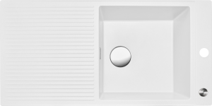 Reginox Paris 430 Pure White R36877 Luxe Enkele Keukenspoelbak Graniet 100 x 50 Omkeerbaar Opbouw