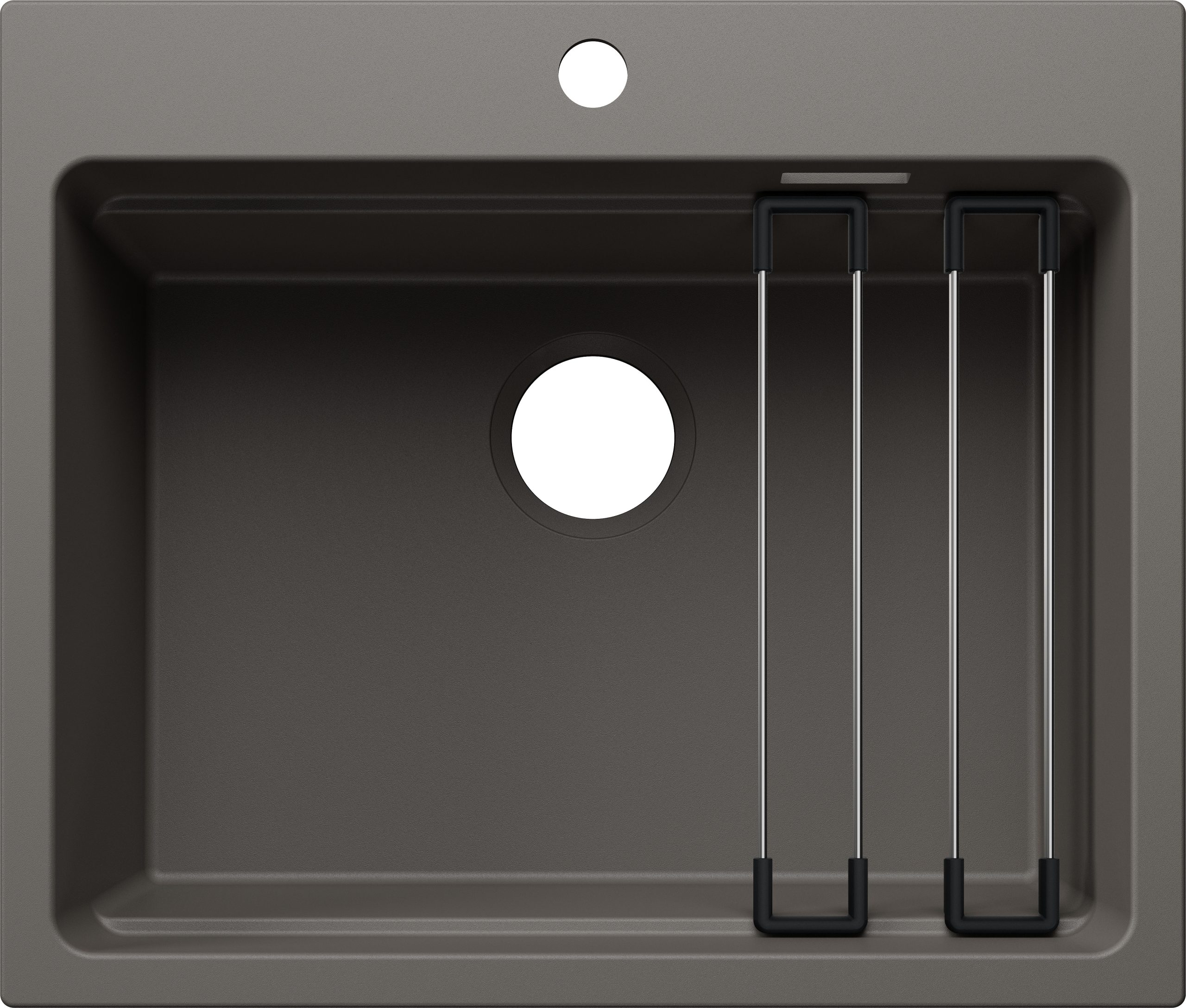Blanco Etagon 6 Enkele Keukenspoelbak 527747 Silgranit Vulkaangrijs Inclusief Rails Speciaal Voor Gekleurde Componenten Opbouw