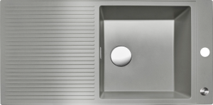 Reginox Paris 430 Grey Silvery R36891 Luxe Enkele Keukenspoelbak Graniet 100 x 50 Omkeerbaar Opbouw