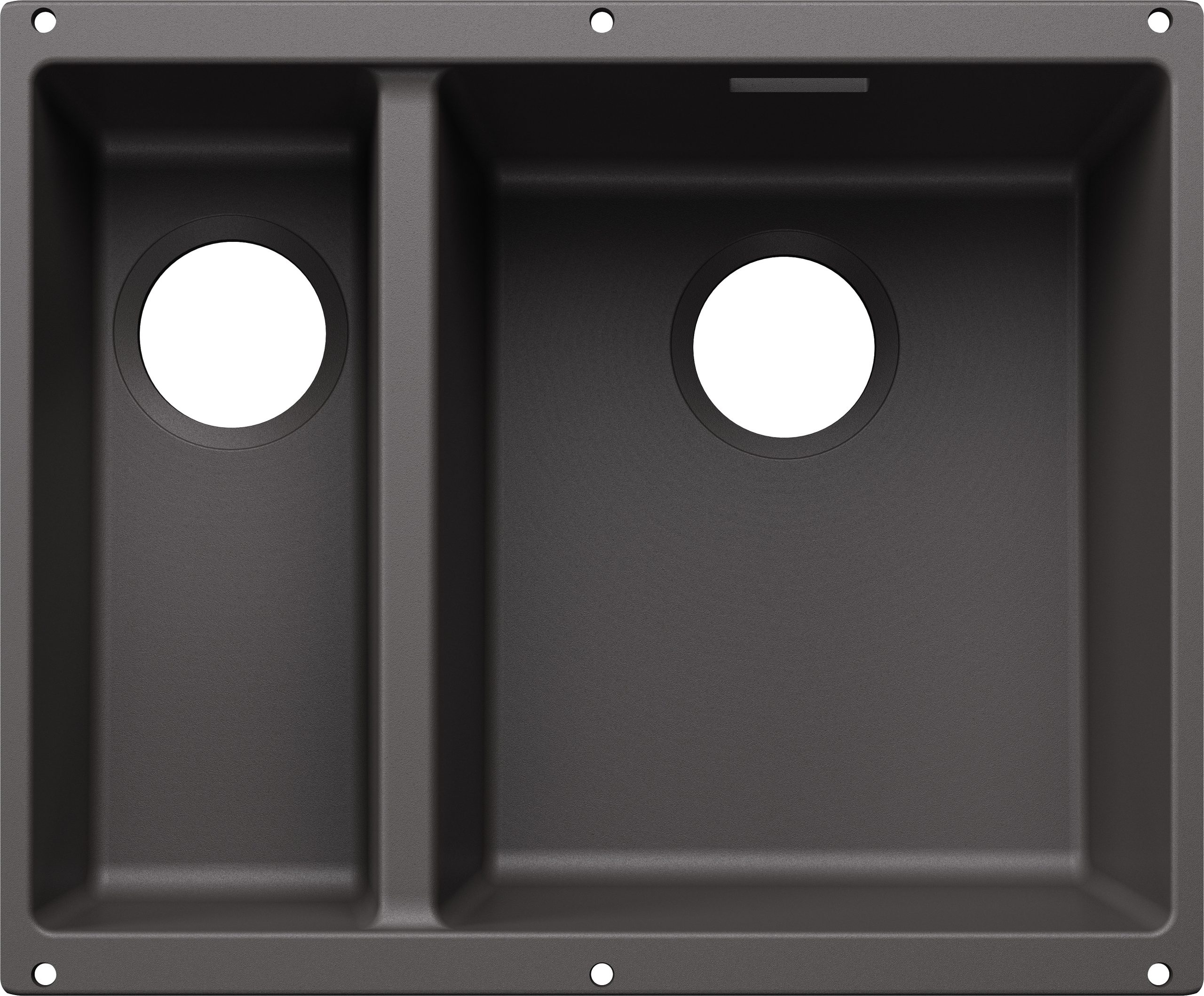 Blanco Subline 340/160-U 527814 Anderhalve Keukenspoelbak Rechts Silgranit Rotsgrijs Speciaal Voor Gekleurde Componenten Onderbouw