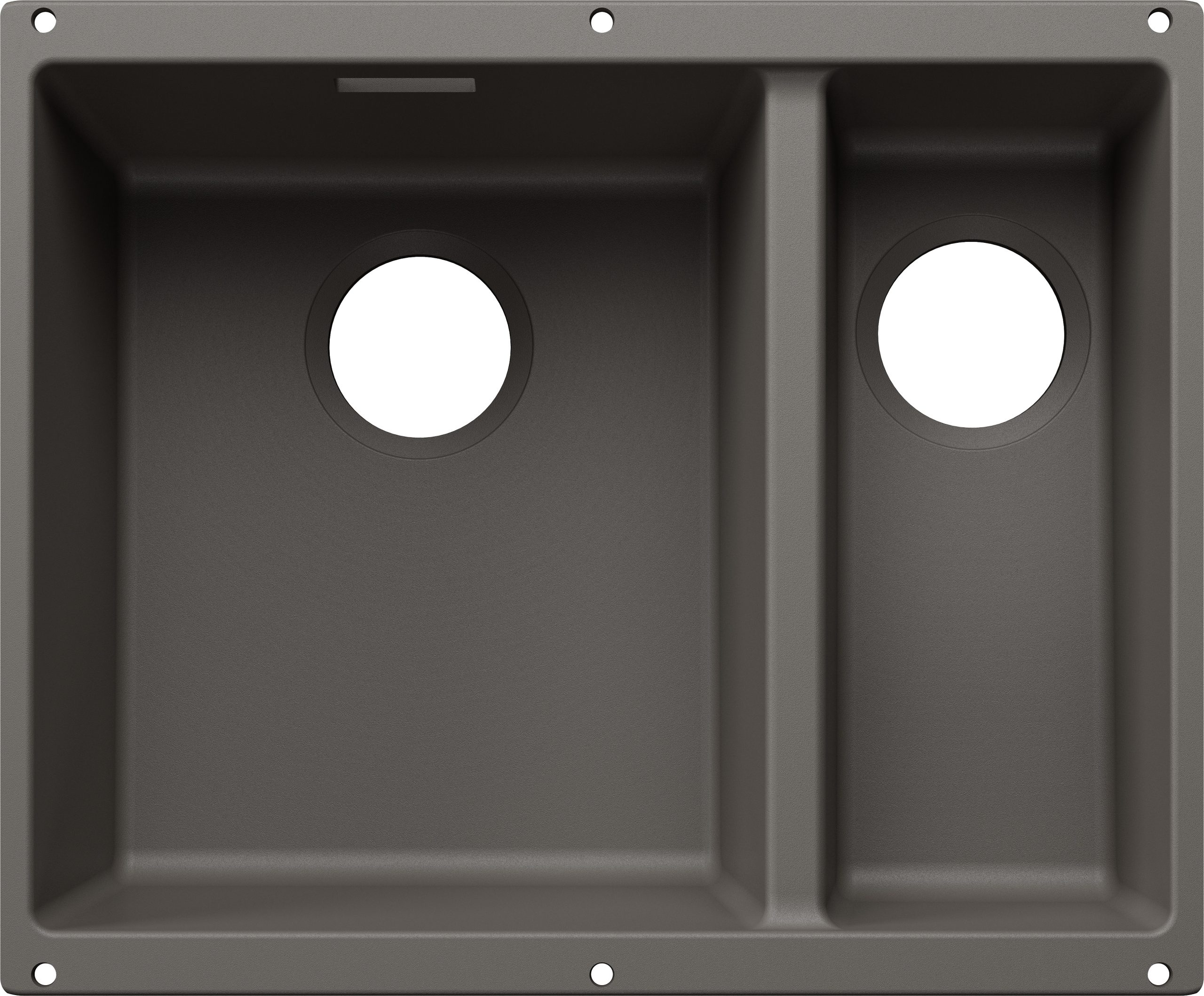 Blanco Subline 340/160-U 527819 Anderhalve Keukenspoelbak Links Silgranit Vulkaangrijs Speciaal Voor Gekleurde Componenten Onderbouw