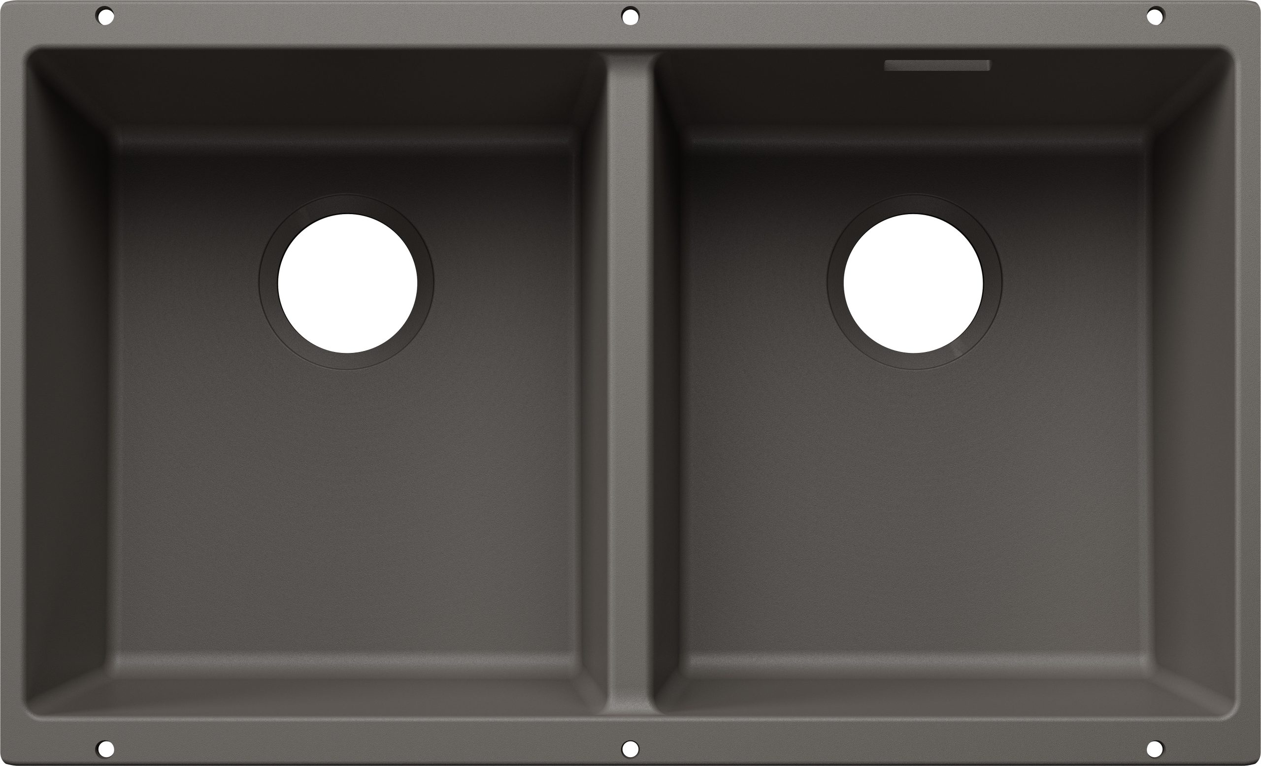 Blanco Subline 350/350-U 527827 Dubbele Keukenspoelbak Links Silgranit Vulkaangrijs Speciaal Voor Gekleurde Componenten Onderbouw