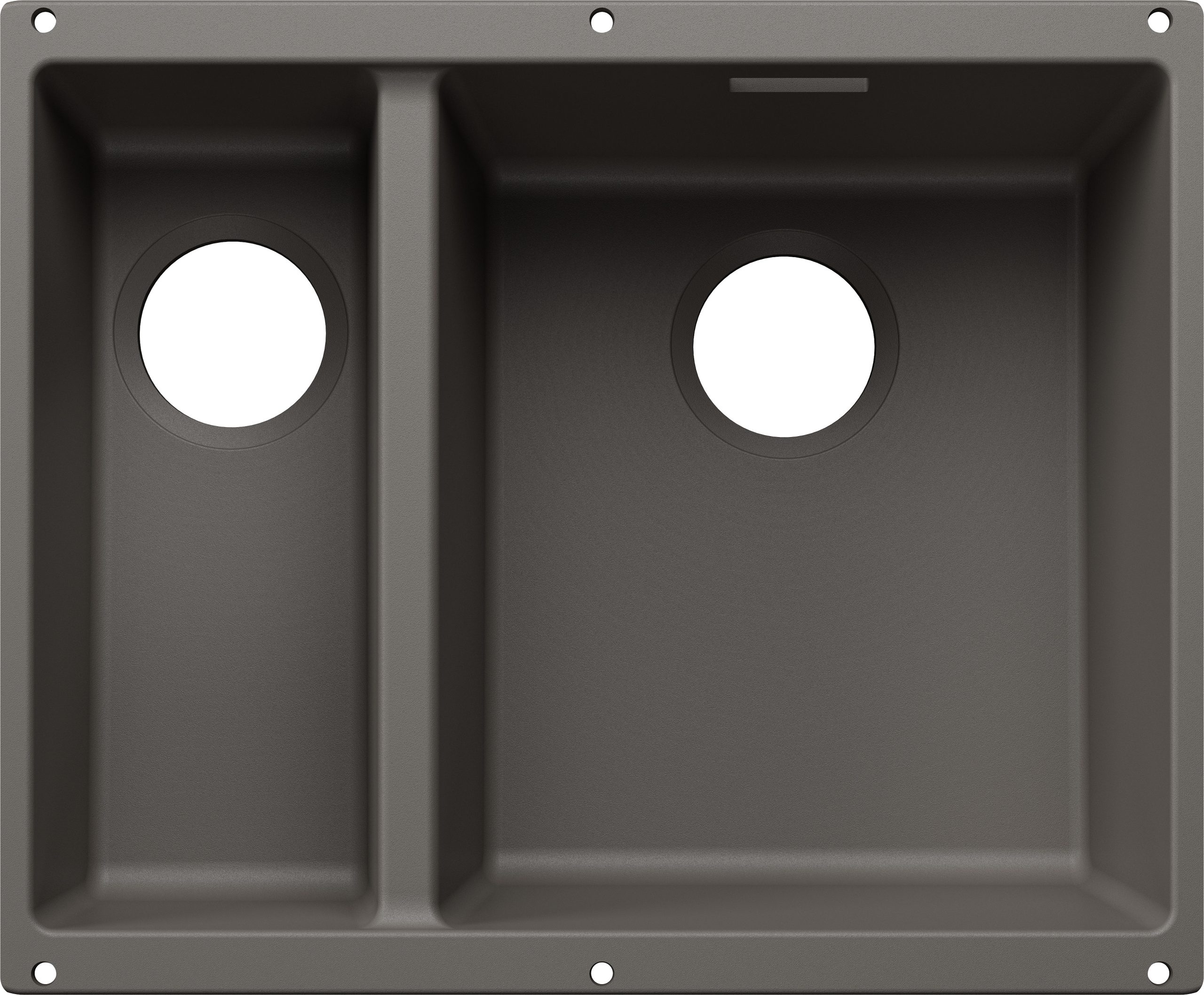 Blanco Subline 340/160-U 527811 Anderhalve Keukenspoelbak Rechts Silgranit Vulkaangrijs Speciaal Voor Gekleurde Componenten Onderbouw