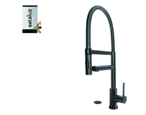 Selsiuz Push XL Gun Metal 350706 Met Combi Extra Boiler Van Titanium 3 in 1 Kokend Water Keukenkraan Gun Metal