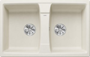 Blanco Lexa 8 527098 Dubbele Keukenspoelbak Silgranit Zacht Wit Opbouw