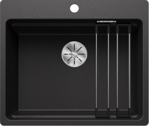 Blanco Etagon 6-F 527683 Enkele Keukenspoelbak Silgranit Antraciet Inclusief Rails Vlakbouw