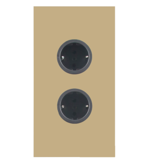 Caressi Energiezuil 2ST20 Energiezuil In De Kleur Goud Met 2 Stopcontacten Met Randaarde