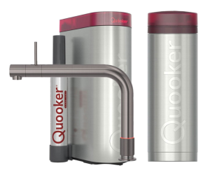 Quooker Front Gunmetal Met Combi Boiler En Cube Boiler 5 in 1 Kokend Water Keukenkraan Ook Gekoeld Gefilterd En Bruisend Water 22FRONTGME Cube