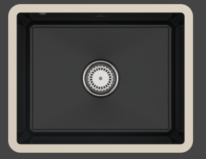 Villeroy & Boch Subway 60 SU Enkele Keukenspoelbak Zwart Keramiek Pure Black Onderbouw