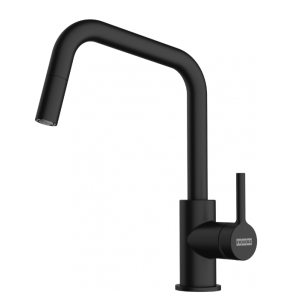 Franke Lina U 115.0728.477 Eenhendel Keukenmengkraan Matt Black Met Uittrekbare Handdouche Zwart 1150728477