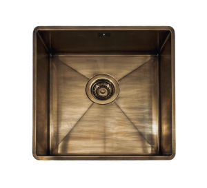 Frenkie Enkele Keukenspoelbak 40 x 40 Volledig Messing 100 % Speciaal Voor Quooker Messing Patina Onderbouw – Vlakbouw – Opbouw
