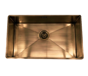 Frenkie Enkele Keukenspoelbak 70 x 40 Volledig Messing 100 % Speciaal Voor Quooker Messing Patina Onderbouw – Vlakbouw – Opbouw