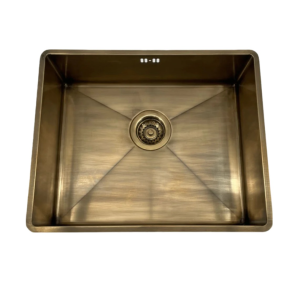 Frenkie Enkele Keukenspoelbak 55 x 40 Volledig Messing 100 % Speciaal Voor Quooker Messing Patina Onderbouw – Vlakbouw – Opbouw