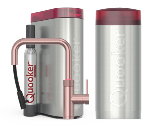 Quooker Flex Square Rosé Koper Met Combi Boiler En Cube Boiler 5 in 1 Kokend Water Keukenkraan Ook Gekoeld Gefilterd En Bruisend Water 22XSRCO Cube