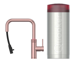 Quooker Flex Square Rosé Koper Met Combi+ Boiler 3 in 1 Kokend Water Keukenkraan 22+XSRCO AANBIEDING!!