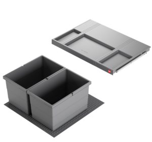 Hailo Afvalemmer Allegro 220 - 28 liter - 330161 Donker Grijs Voor Kastladen