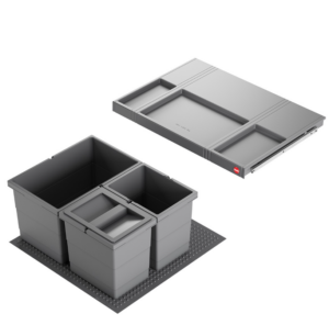 Hailo Afvalemmer Allegro 220 - 27 liter - 330162 Donker Grijs Voor Kastladen