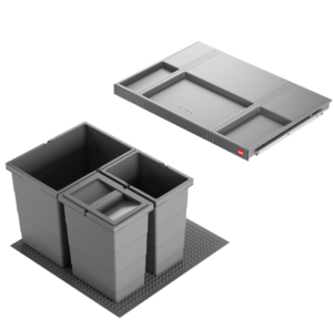 Hailo Afvalemmer Allegro 295 - 34 liter - 330163 Donker Grijs Voor Kastladen