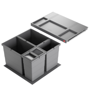 Hailo Afvalemmer Allegro 295 - 52 liter - 330164 Donker Grijs Voor Kastladen