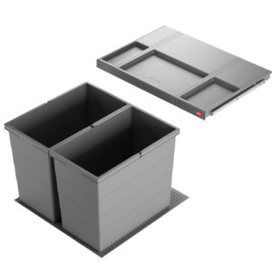 Hailo Afvalemmer Allegro 350 - 56 liter - 330165 Donker Grijs Voor Kastladen