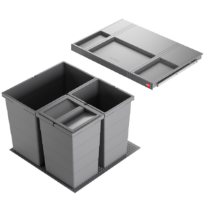 Hailo Afvalemmer Allegro 350 - 54 liter - 330166 Donker Grijs Voor Kastladen