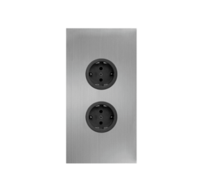 Caressi Energiezuil 2ST22 Energiezuil In De Kleur RVS Met 2 Stopcontacten Met Randaarde