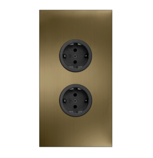 Caressi Energiezuil 2ST20 Energiezuil In De Kleur Messing Patina Met 2 Stopcontacten Met Randaarde