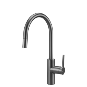 Laverno Loire-Gunmetal Eenhendel Keukenmengkraan Gun Metal Met Uittrekbare Handdouche