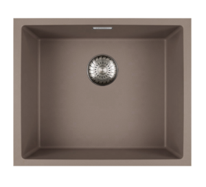 Caressi Ostrica CAGRPP50OS-FL Enkele Keukenspoelbak 50 x 40 Graniet Ostrica Met RVS Korfplug Vlakbouw