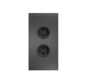 Caressi Energiezuil 2ST22 Energiezuil In De Kleur Gun Metal Met 2 Stopcontacten Met Randaarde