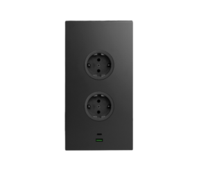 Caressi Energiezuil 2ST22 Energiezuil In De Kleur Zwart Met 2 Stopcontacten En 2 x USB-Lader Met Randaarde