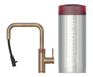 Quooker Flex Square Messing Patina Met Combi+ Boiler 3 in 1 Kokend Water Keukenkraan 22+XSPTN AANBIEDING!!