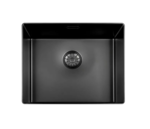 Lorreine 50SL-1016-Black Luxe Enkele Keukenspoelbak Zwart 50 x 40 Speciaal Voor Vlakbouw In Onder Andere Keramiek Of Dekton