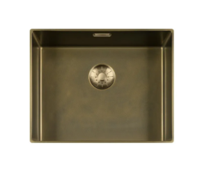 Lorreine 50SL-1016-Messing Patina Luxe Enkele Keukenspoelbak Messing 50 x 40 Speciaal Voor Vlakbouw In Onder Andere Keramiek Of Dekton