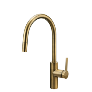 Laverno Loire-Patinated Eenhendel Keukenmengkraan Messing Patina Met Uittrekbare Handdouche