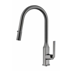 Trafinox Moderno Gunmetal Eenhendel Keukenmengkraan Gun Metal Met Uittrekbare Handdouche