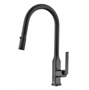 Trafinox Moderno Mat Zwart Eenhendel Keukenmengkraan Black Met Uittrekbare Handdouche