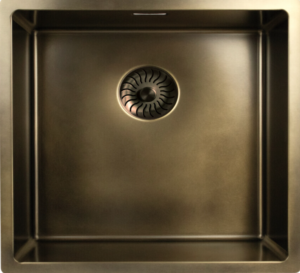 Caressi 40 x 40 CAPP40R10MP Enkele Keukenspoelbak Messing Patina Onderbouw - Vlakbouw - Opbouw AANBIEDING!!