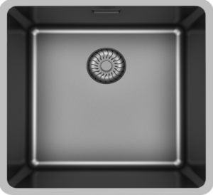 Caressi 40 x 40 CAPPMX40R20GM Enkele Keukenspoelbak Gun Metal Onderbouw - Vlakbouw - Opbouw AANBIEDING!!