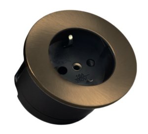 Caressi Contactdoos CAPS In De Kleur Messing Patina Met 1 Stopcontact Met Randaarde